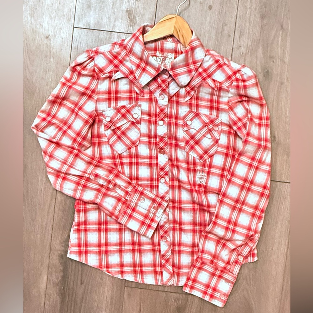 Parasuco Red and White Plaid Button Down Shirt